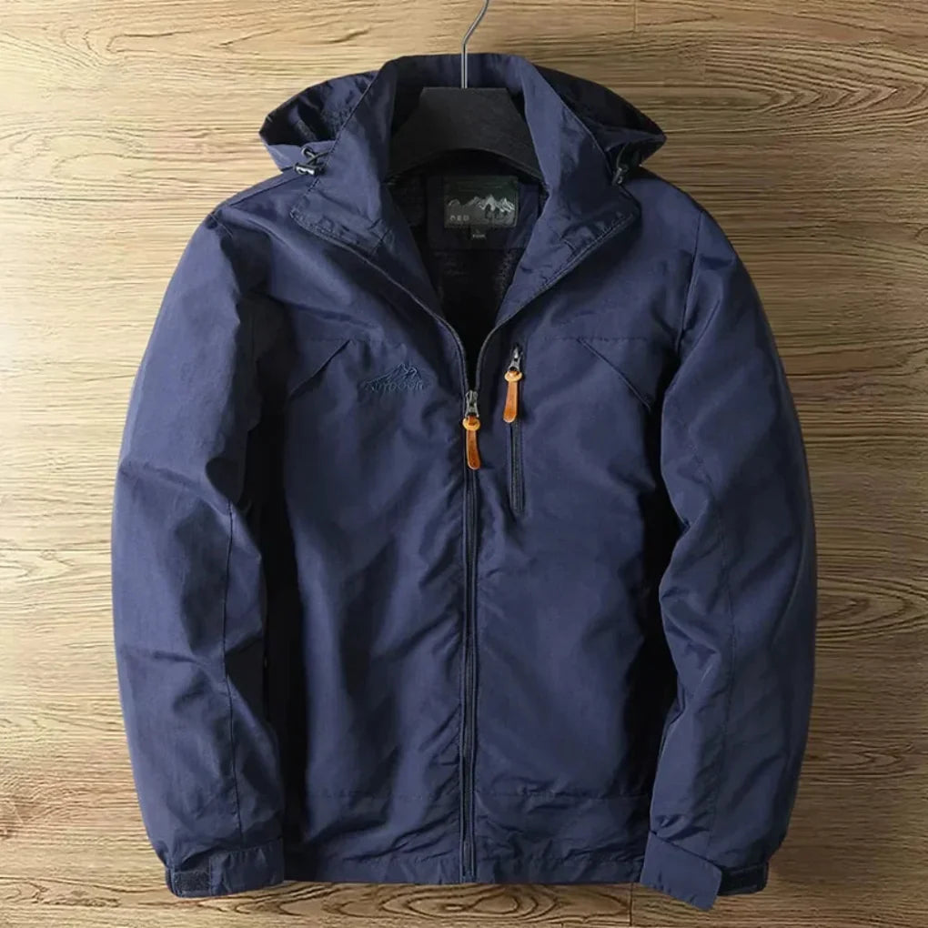 Pánská nepromokavá prodyšná venkovní bunda s kapucí