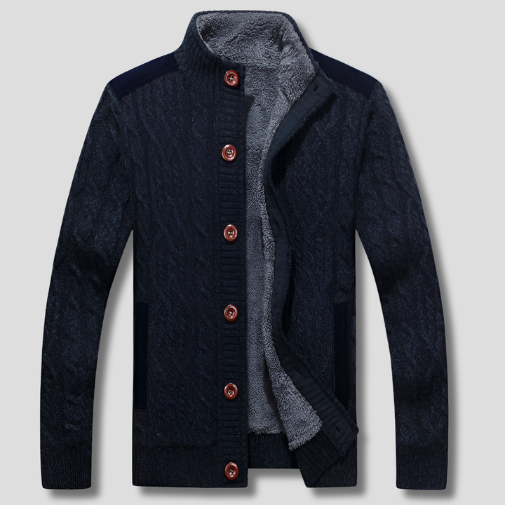 Pánský cardigan s plyšovým podšívkou