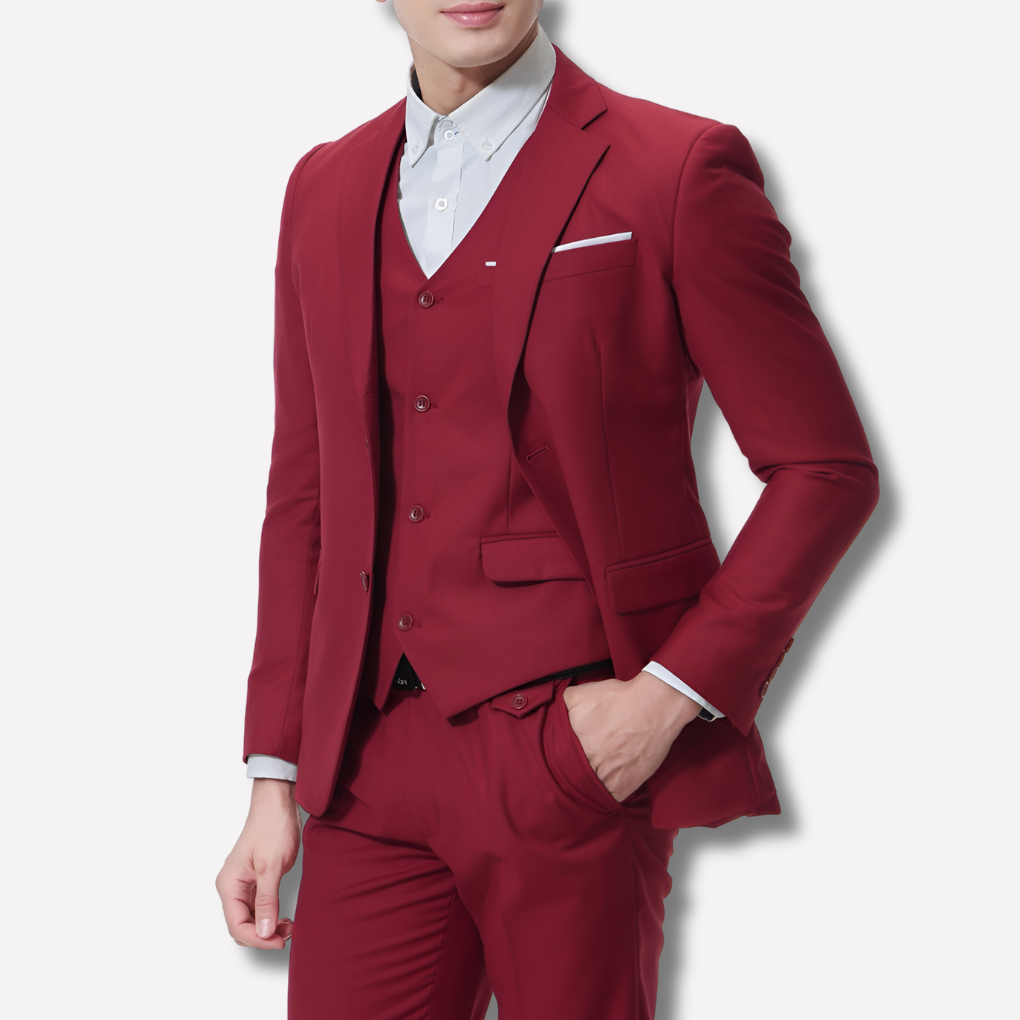 Mužský slim-fit 3-dílný oblek