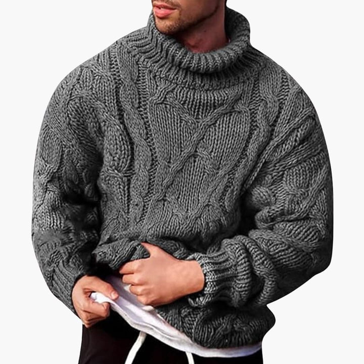 Pánský turtleneck svetr – klasický pletený pulover