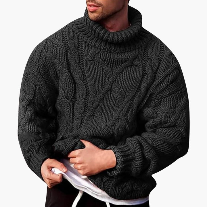 Pánský turtleneck svetr – klasický pletený pulover