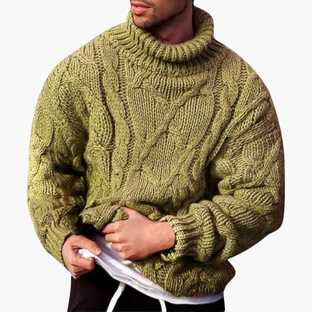 Pánský turtleneck svetr – klasický pletený pulover