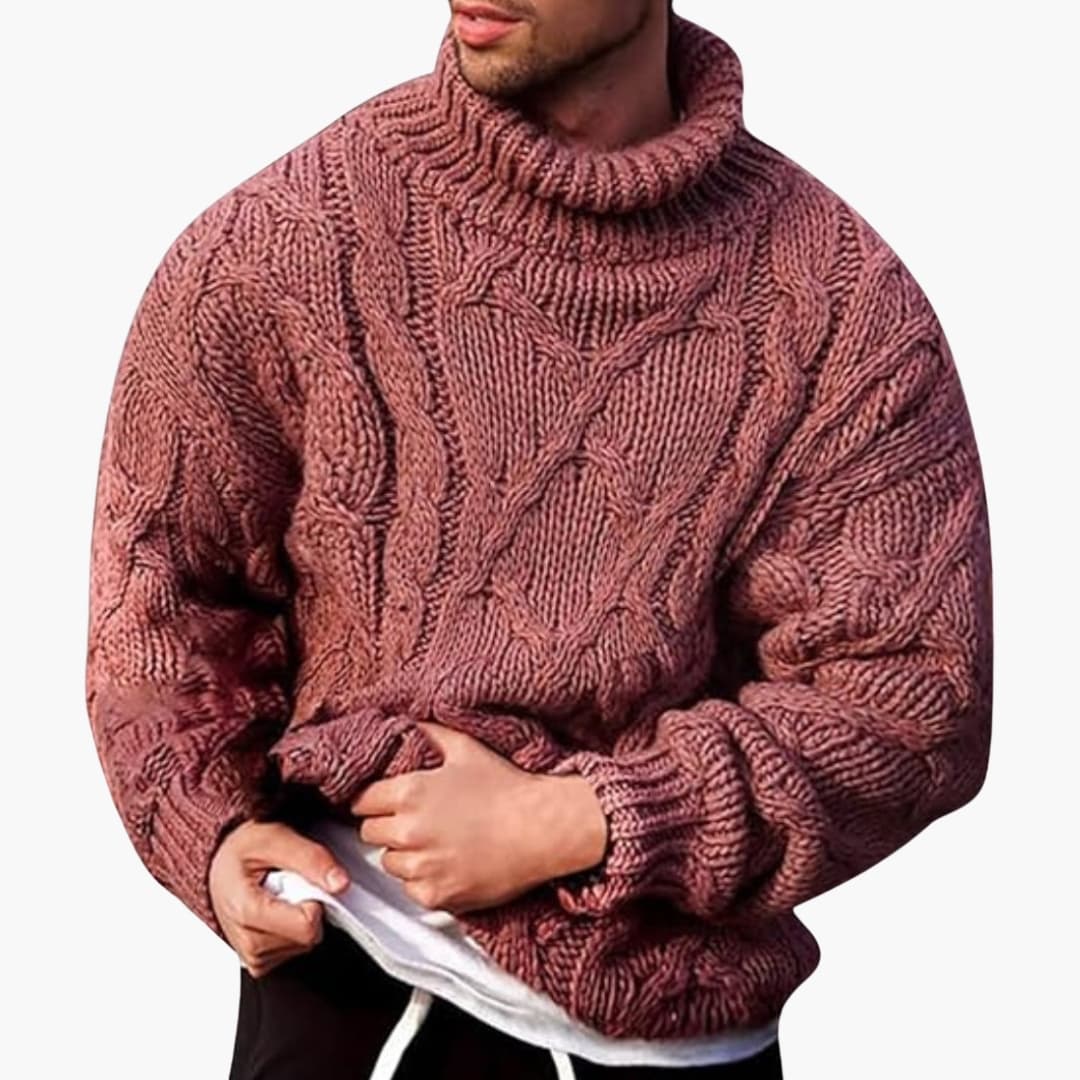 Pánský turtleneck svetr – klasický pletený pulover
