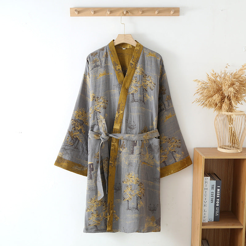 Lehký pánský bavlněný kimono župan