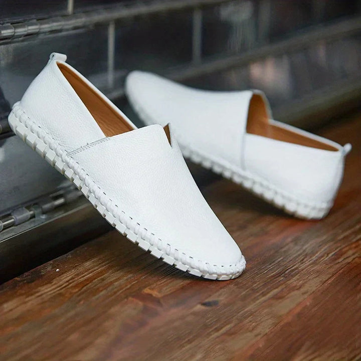 Elegantní loafery matné pravá kůže slip-ons