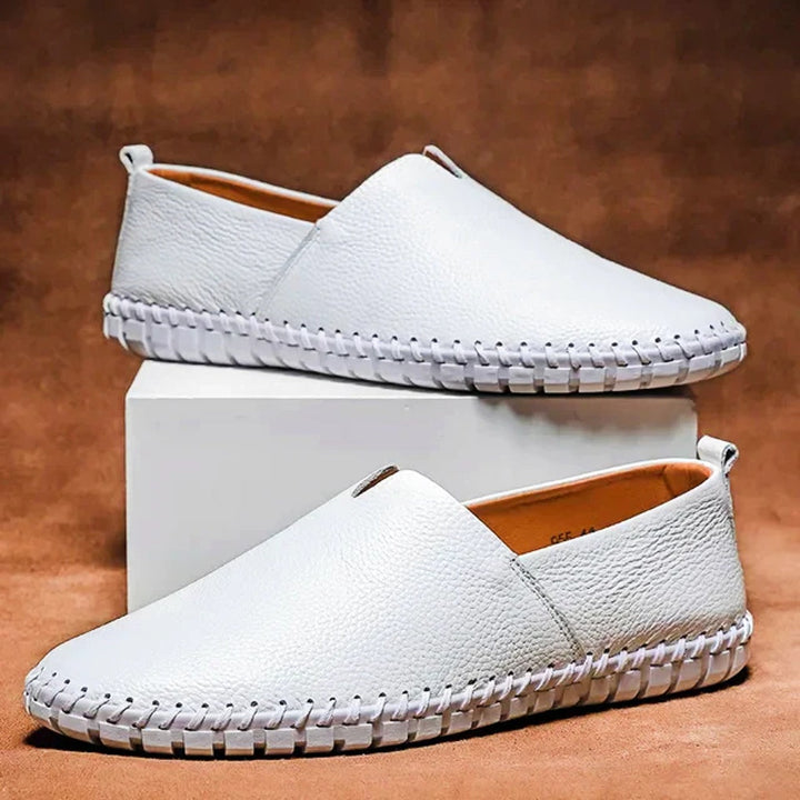 Elegantní loafery matné pravá kůže slip-ons