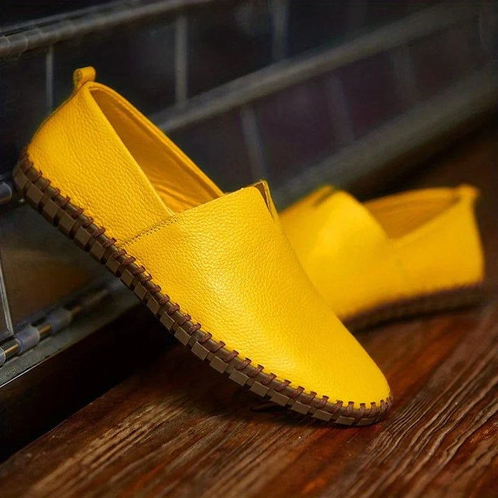 Elegantní loafery matné pravá kůže slip-ons