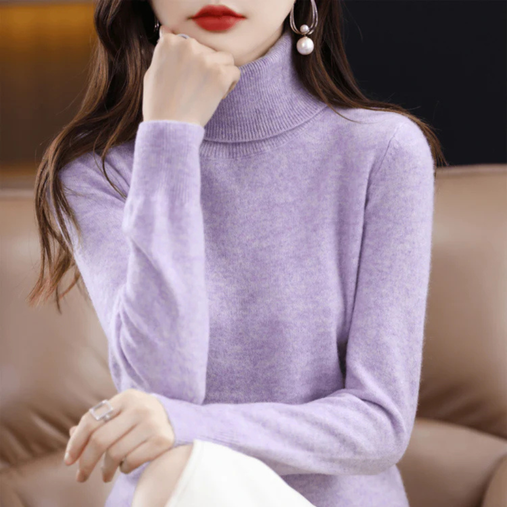 Dámský fine-pletený rollneck svetr