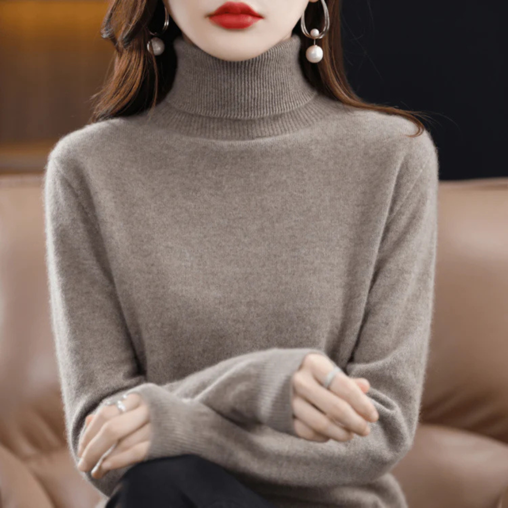 Dámský fine-pletený rollneck svetr