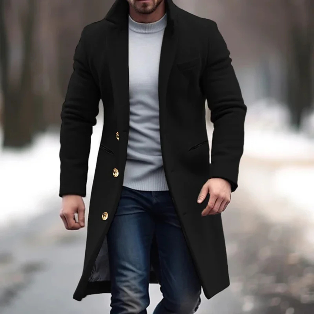 Pánský kabát z vlněné směsi – Elegantní vrstva pro chladné dny