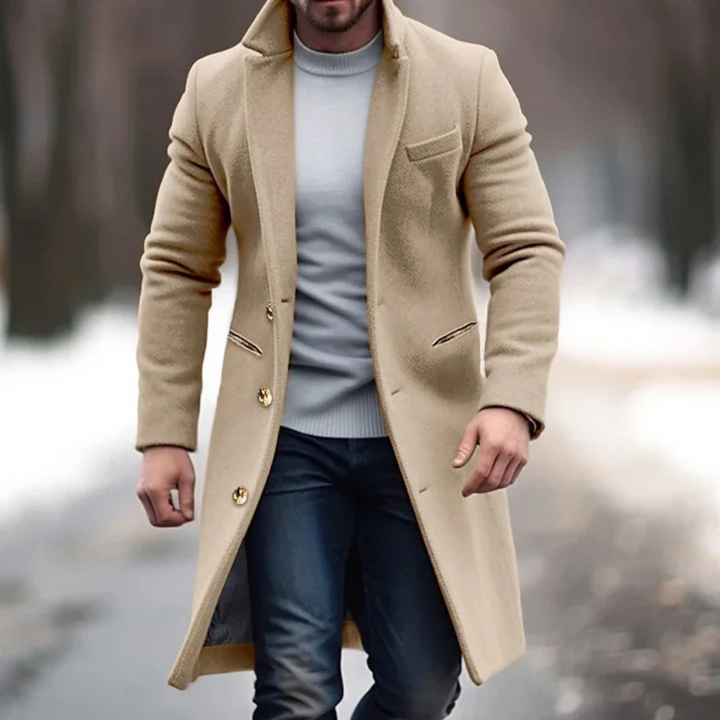 Pánský kabát z vlněné směsi – Elegantní vrstva pro chladné dny