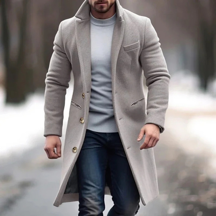 Pánský kabát z vlněné směsi – Elegantní vrstva pro chladné dny