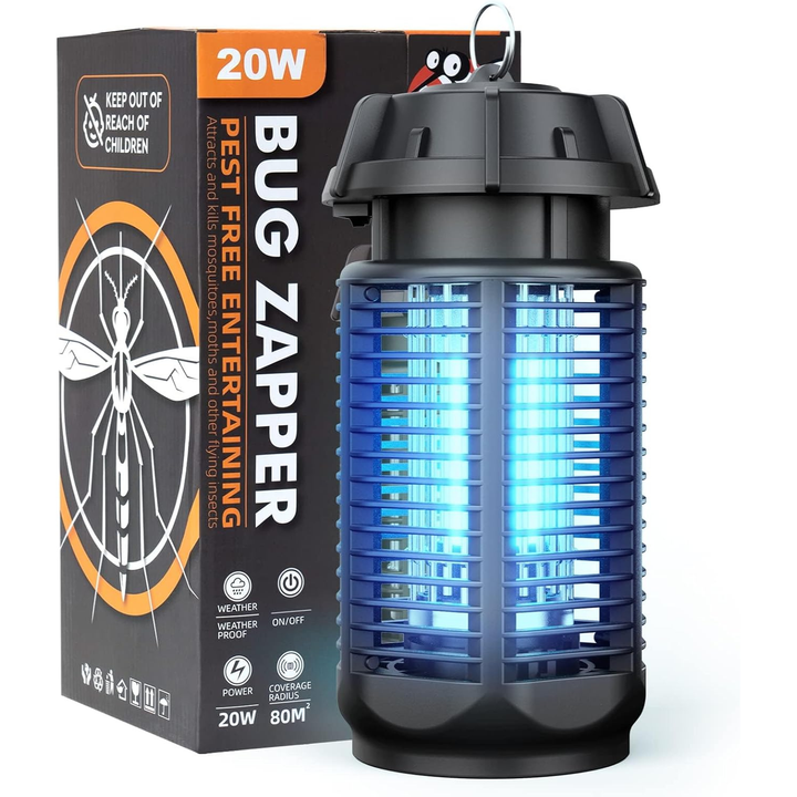 Elektrický odpuzovač hmyzu s 20W UV světlem a 4200V sítí, IPX4 vodotěsný