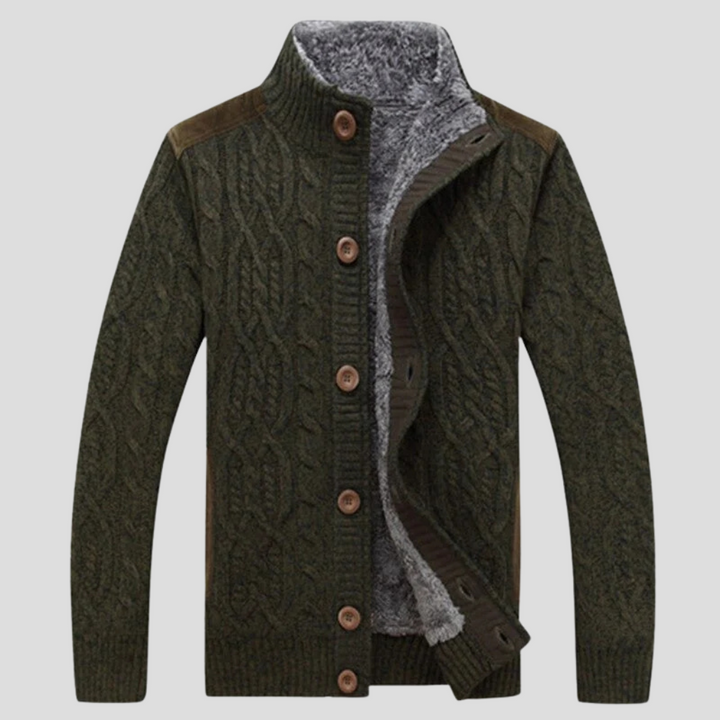 Pánský cardigan s plyšovým podšívkou