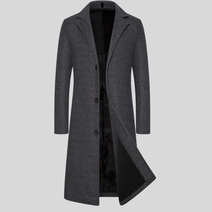 Pánský Dlouhý Přehoz – Elegantní Zimní Vrstva s Klasickým Stylem
