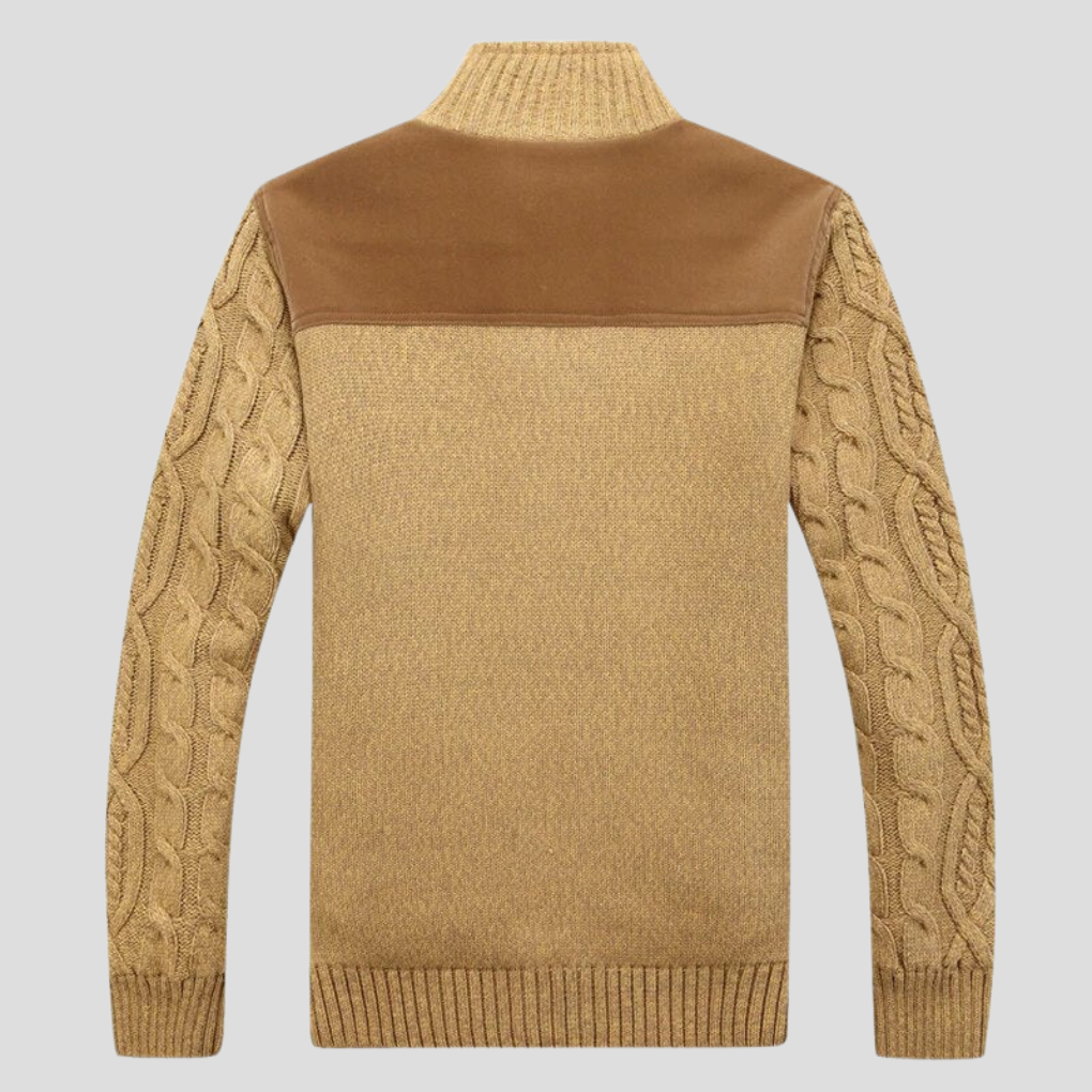 Pánský cardigan s plyšovým podšívkou