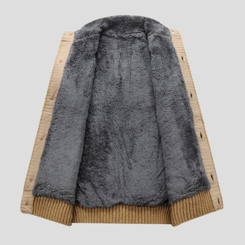 Pánský cardigan s plyšovým podšívkou