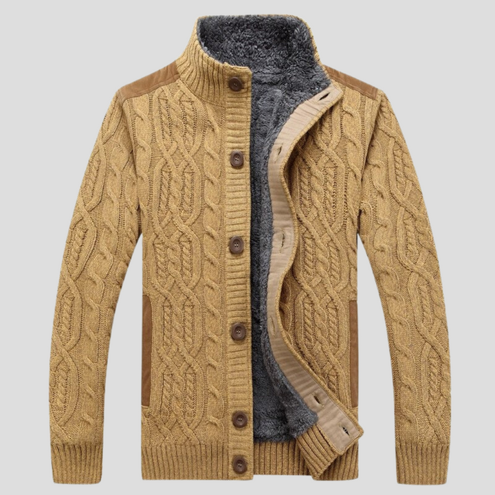 Pánský cardigan s plyšovým podšívkou