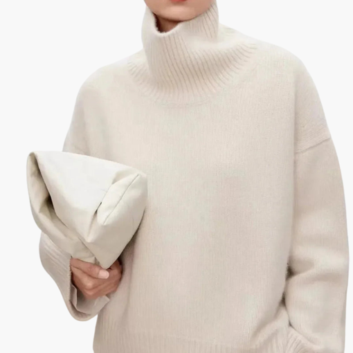 Oversized svetr s vysokým krkem pro ženy – Relaxovaný pletený layer
