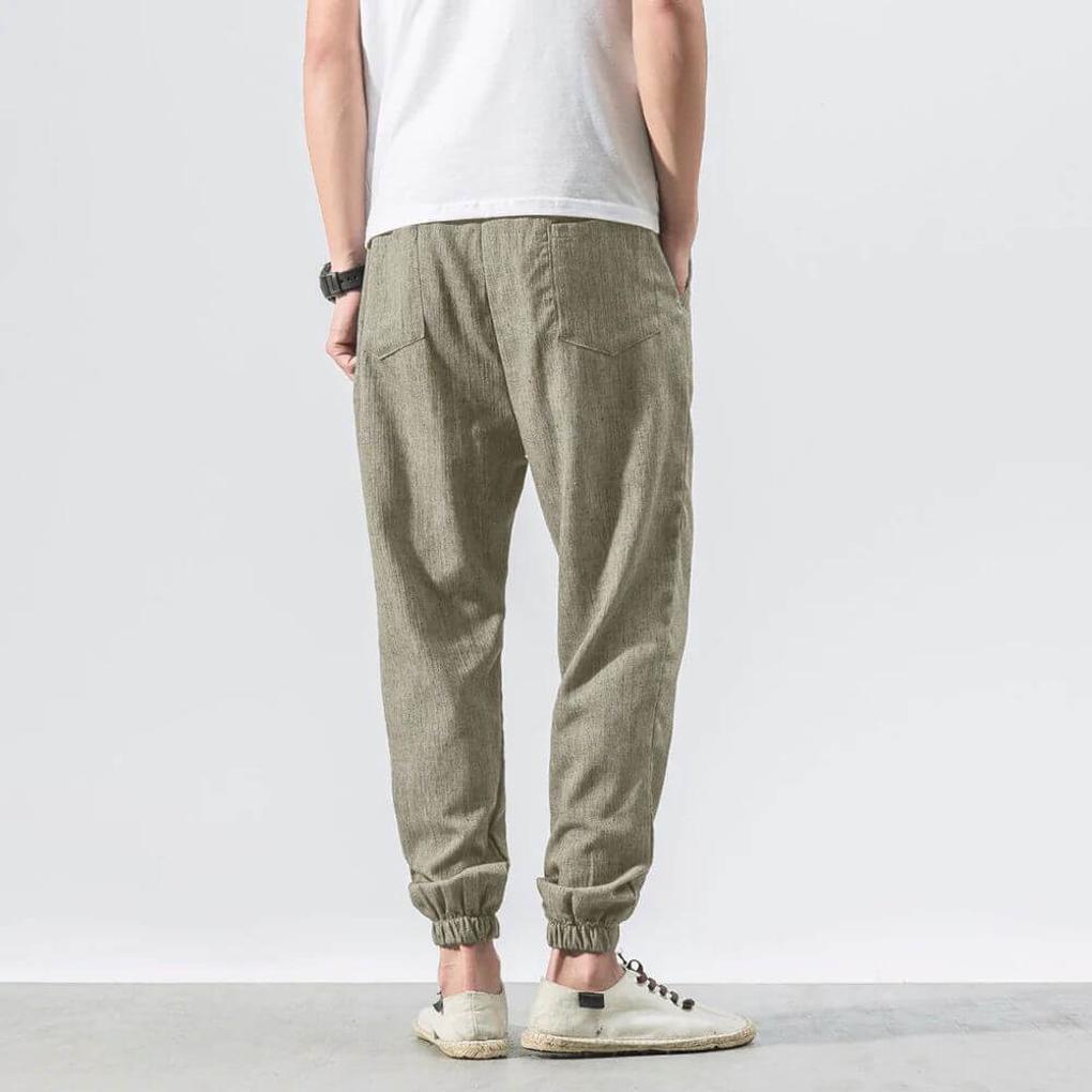 Muži Bavlněné-Len Pohodlné Kalhoty – Lehké Bezstarostné Nošení