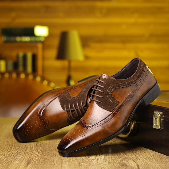 Elegantní pánské kožené business dress boty