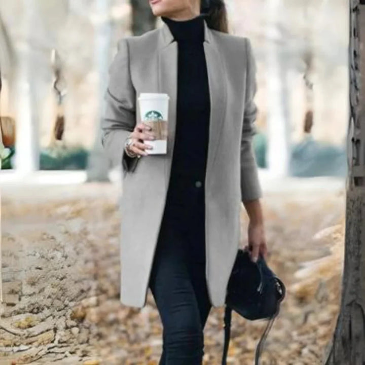 Zimní kabát se stojacím límcem pro ženy – Elegantní nadlayer s klasickým teplem