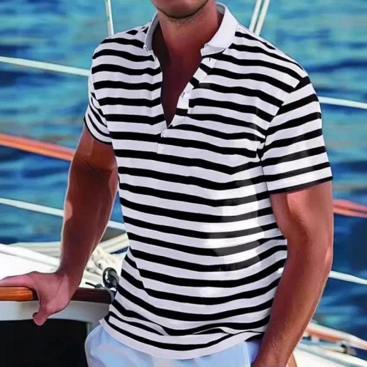 Retro pruhovaná polo košile pro muže