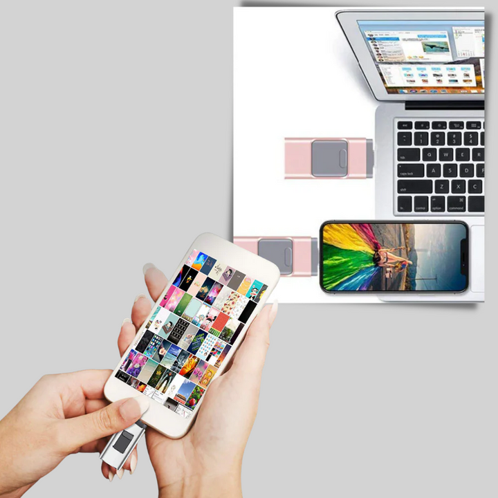 4-v-1 USB Flash Disk – Multi-Konektor Uložení