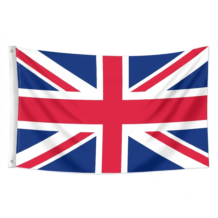 Visící banner podporovatele britské vlajky