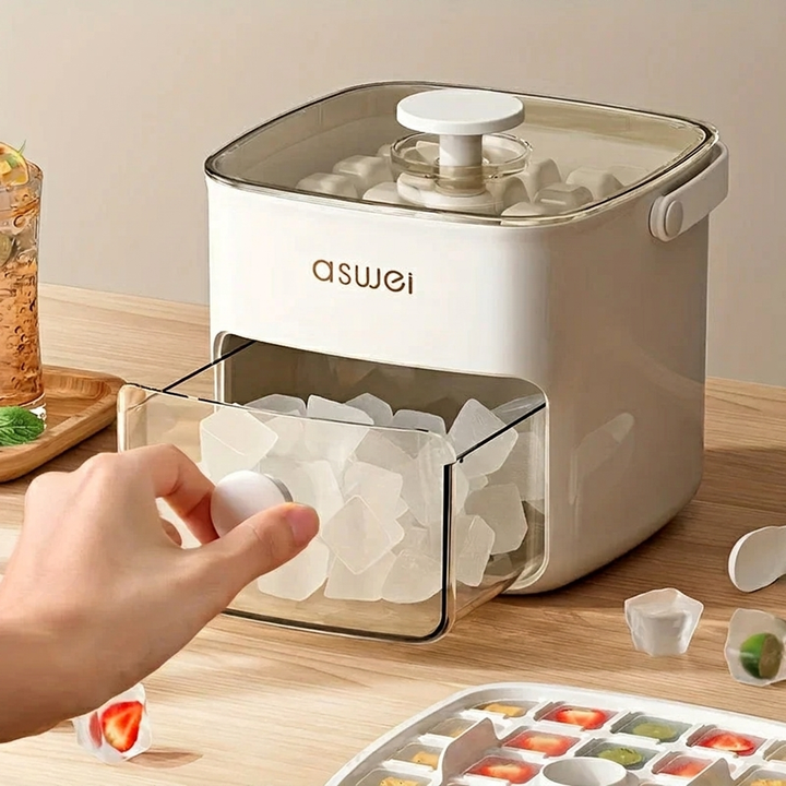 Forma na kostky ledu s uzavíratelným kbelíkem