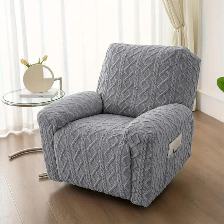 Měkký, protiskluzový zimní plyšový potah na recliner sofa