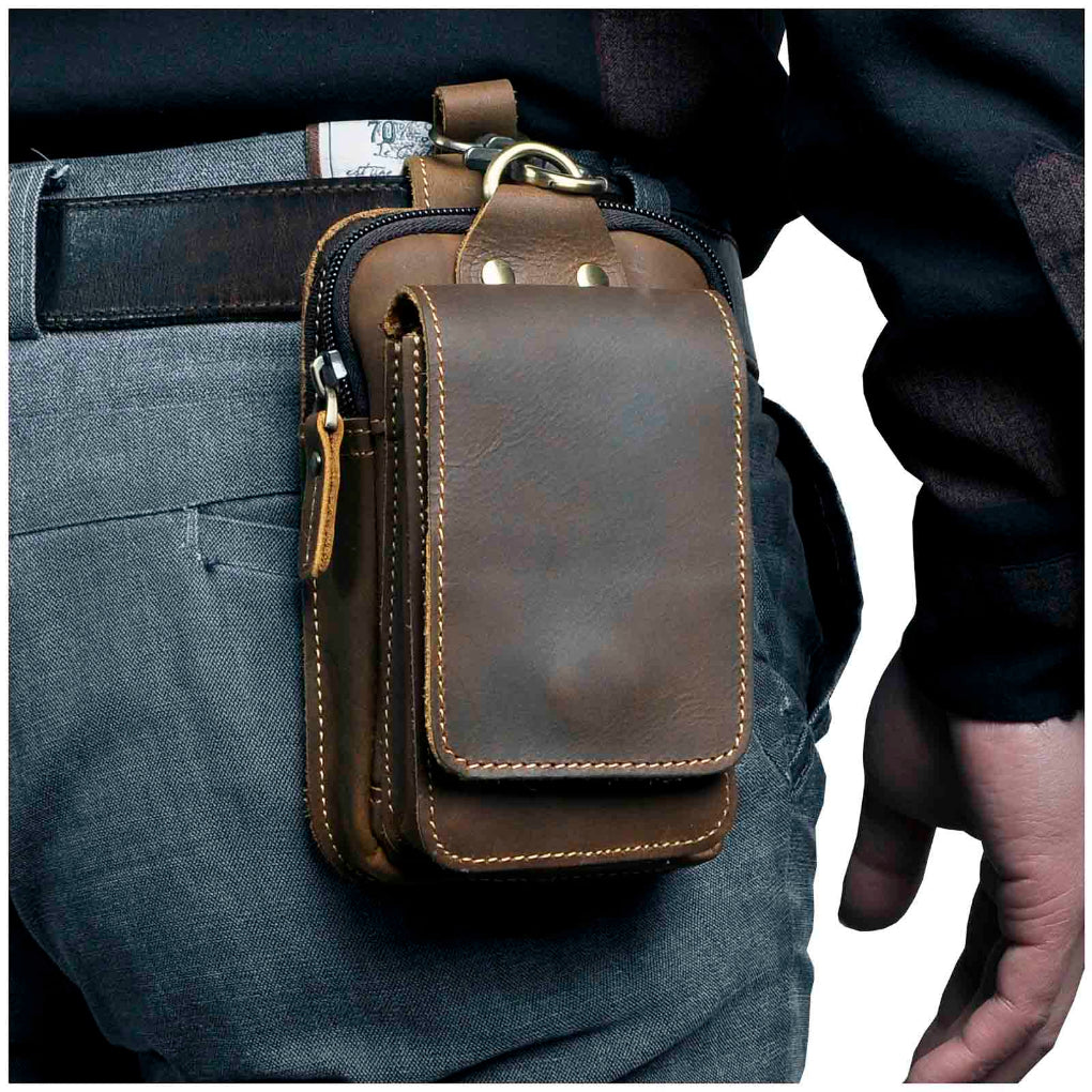 Kožená pánská hip taška