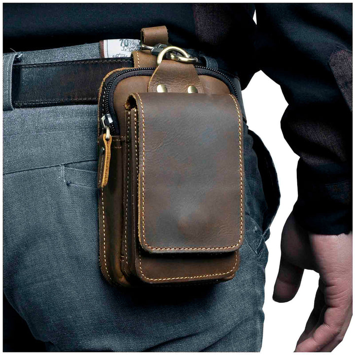 Kožená pánská hip taška