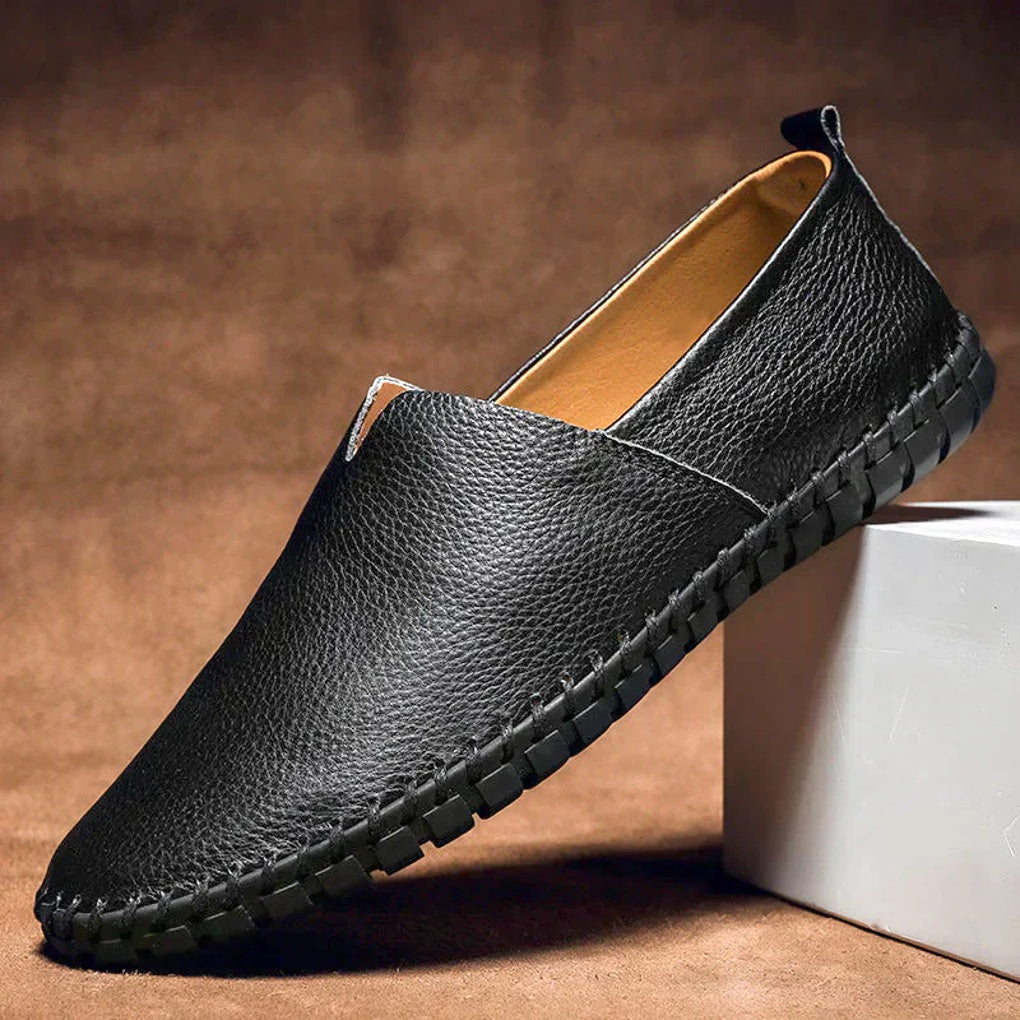 Elegantní loafery matné pravá kůže slip-ons