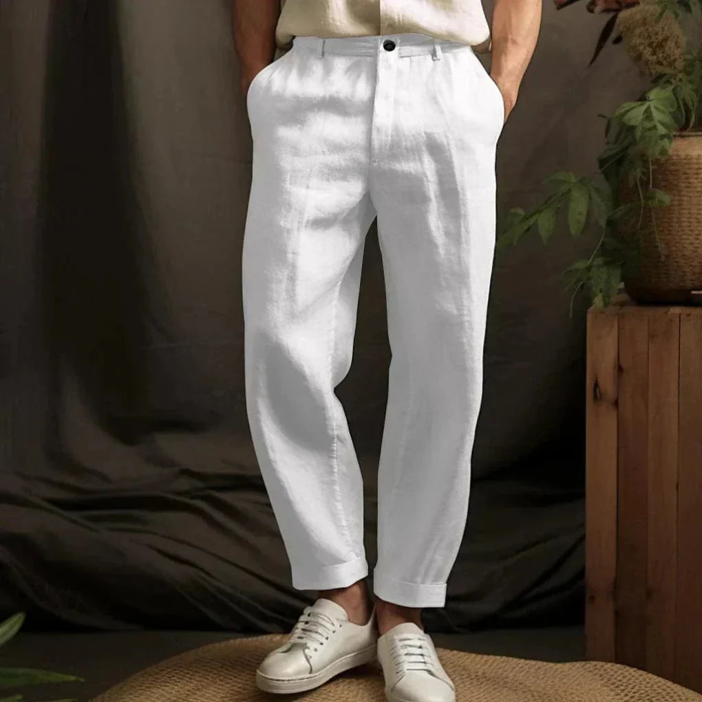 Pánské lněné volné kalhoty – vzduchový styl na letní dny