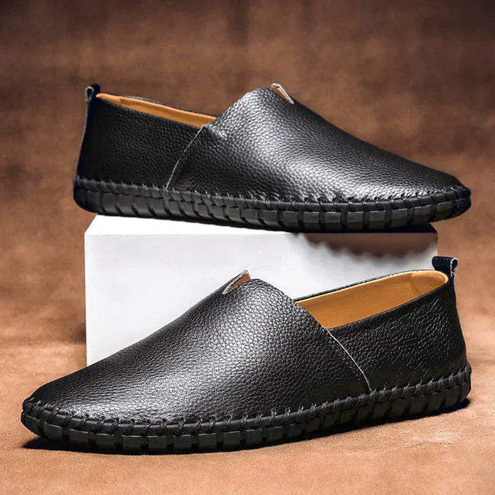 Elegantní loafery matné pravá kůže slip-ons
